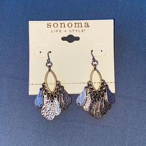 pretty silver gold hanging earrings